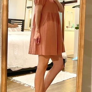 Burnt Orange Cotton mini Dress